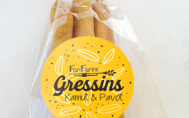 Packaging gressins Kamut & Pavot